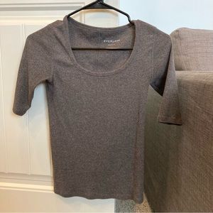 Everlane Pima Micro Rib Scoop Neck Tee